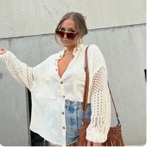 Crochet sleeve button up